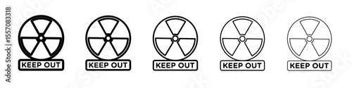 Radiation Hazard Keep Out icon vector outline symbol or illustration