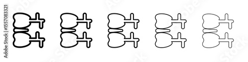 Radiculopathy radicular syndrome icon vector outline symbol or illustration