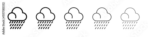 Rainy weather icon vector outline symbol or illustration