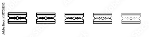 Razor blade icon vector outline symbol or illustration