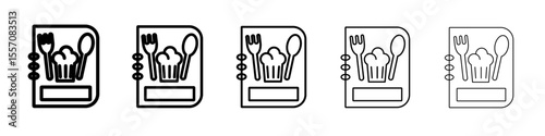 recipe book icon vector outline symbol or illustration