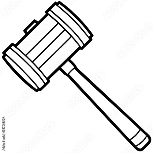 Mallet Tool Line Art Vector