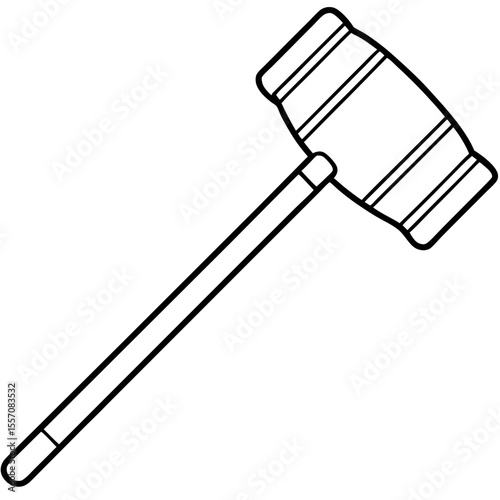 Mallet Tool Line Art Vector