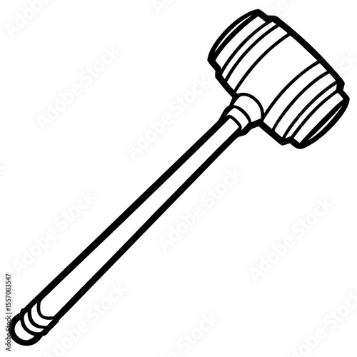 Mallet Tool Line Art Vector