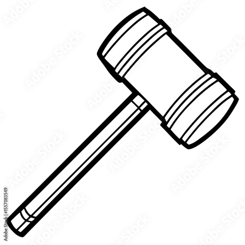 Mallet Tool Line Art Vector