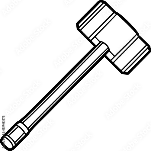 Mallet Tool Line Art Vector
