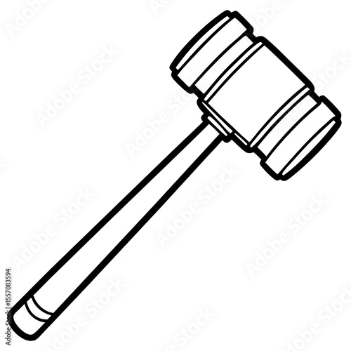 Mallet Tool Line Art Vector