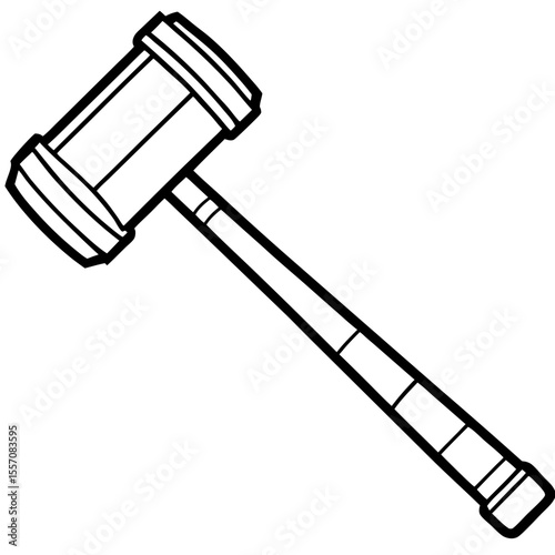Mallet Tool Line Art Vector