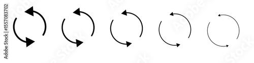 Refresh icon vector outline symbol or illustration