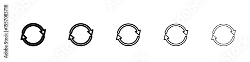 Refresh icon vector outline symbol or illustration