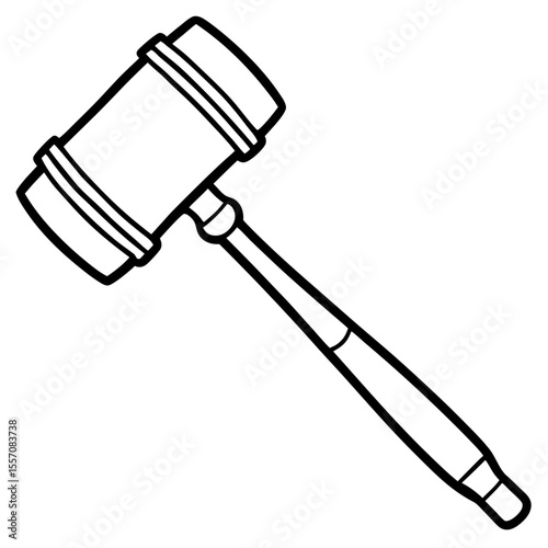 Mallet Tool Line Art Vector