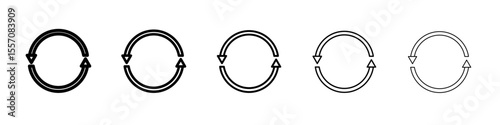 Repeat icon vector outline symbol or illustration