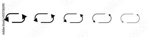 Repeat reload arrow icon vector outline symbol or illustration