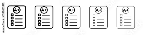 Report card icon vector outline symbol or illustration