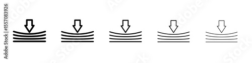 Resilience material icon vector outline symbol or illustration