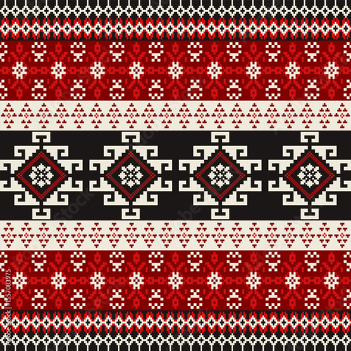 pixel art pattern with Floral Designs. Embroidery, Textile ornamentation, fabric, Hand stitched pattern, Cultural stitching
