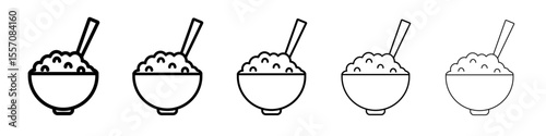 Rise Bowl icon vector outline symbol or illustration