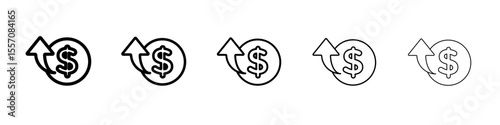 Rise price icon vector outline symbol or illustration
