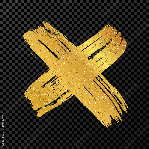 Gold brush cross symbol