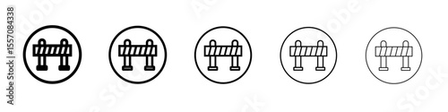Roadblock icon vector outline symbol or illustration
