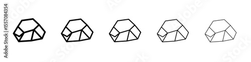 Rock stone crystal icon vector outline symbol or illustration