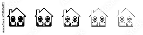 roommates icon vector outline symbol or illustration