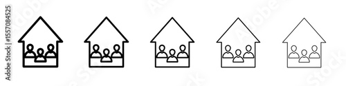 roommates icon vector outline symbol or illustration