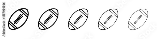 rugby ball icon vector outline symbol or illustration