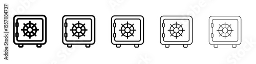 Safe Box Icon vector outline symbol or illustration