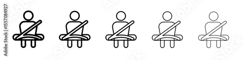 Safety belt icon vector outline symbol or illustration