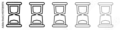 sand clock icon vector outline symbol or illustration