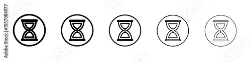 sand clock icon vector outline symbol or illustration