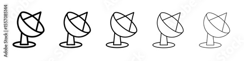 Satellite apparatus icon vector outline symbol or illustration