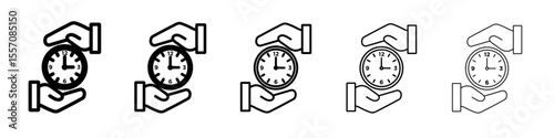 save or care time icon vector outline symbol or illustration