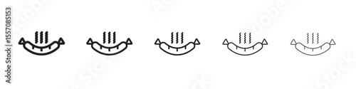 Sausage icon vector outline symbol or illustration