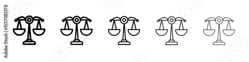 Scales of justice icon vector outline symbol or illustration
