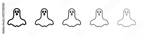scary Ghost icon vector outline symbol or illustration