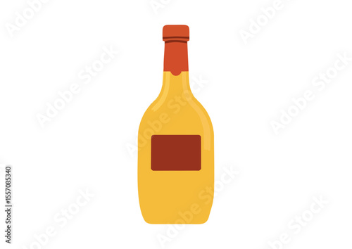 Bottle of pumpkin spice syrup with label