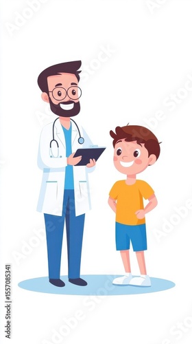 Pediatrician Educating Children in a Friendly Setting