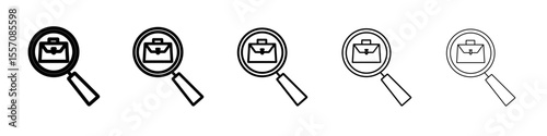 Search for job icon vector outline symbol or illustration
