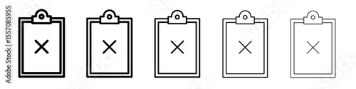 sheet with cross icon vector outline symbol or illustration
