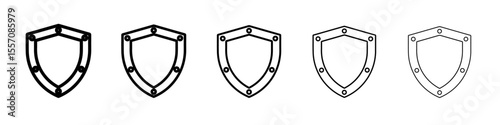 shield icon vector outline symbol or illustration