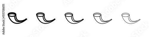 Shofar icon vector outline symbol or illustration