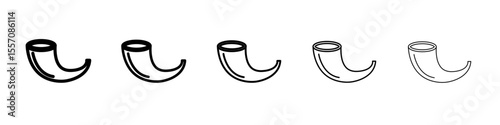 Shofar icon vector outline symbol or illustration
