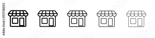 shop icon vector outline symbol or illustration