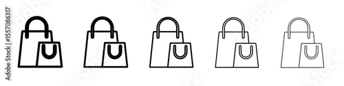 shopping bag icon vector outline symbol or illustration