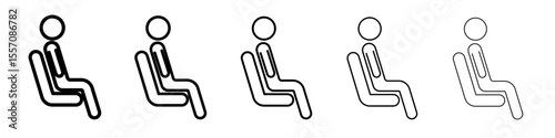 Sitting icon vector outline symbol or illustration