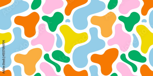 Colorful Pattern: An vibrant pattern with flowing, organic shapes in various colors, creating a visually captivating and cheerful design.
