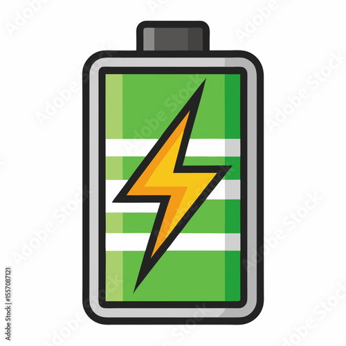 Battery Recharge Icon | Generative AI Vector & Linocut Silhouette Design