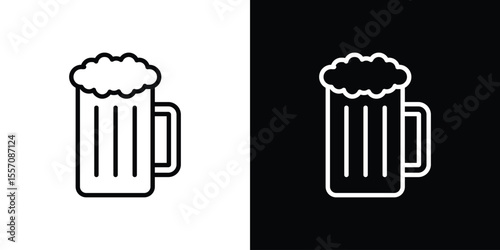 Beer icon vector graphics in strokes